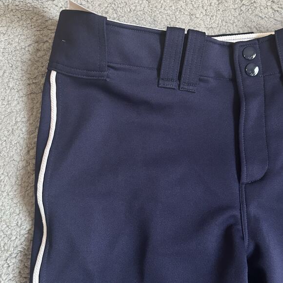 Mizuno Softball Pants Woman's Size Medium Elastic Bottom Navy Blue Athletic - Picture 5 of 15